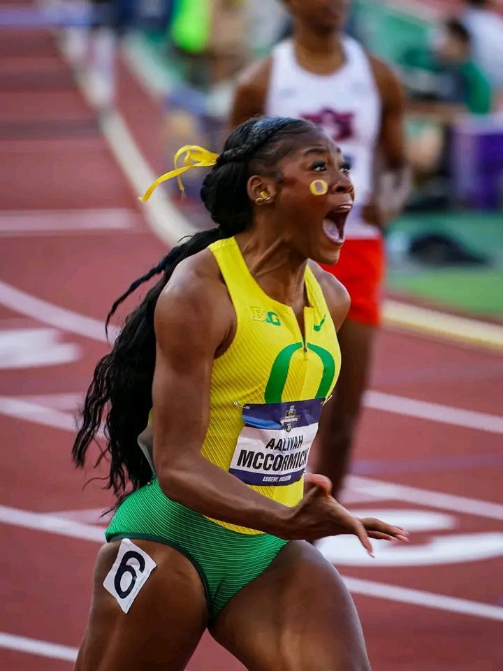 THE DUCK GETS THE WIN!!!     Aaliyah McCormick puts on a SHOW for the home crowd taking the win in the 100H with a time of 12.81