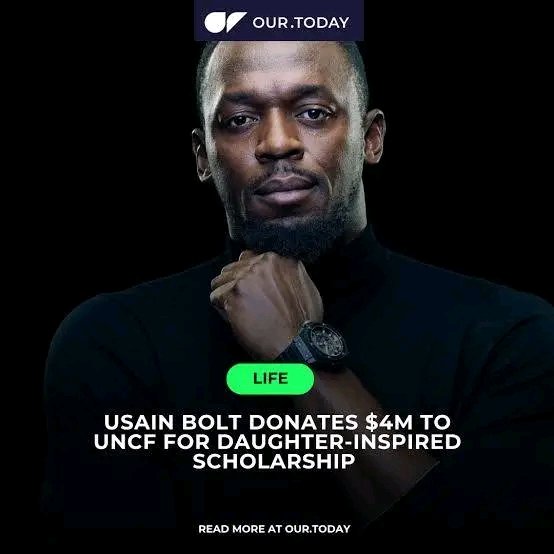Jamaican Olympic legend Usain Bolt has announced a $4 million donation to the United Negro College Fund (UNCF), establishing a scholarship program in honour of his young daughter, Olympia Lightning Bolt.⁠      The initiative is aimed at supporting students attending Historically Black Colleges and Universities (HBCUs) with a focus on empowering the next generation of Black leaders… Read More in our News ⬇️⬇️⬇️