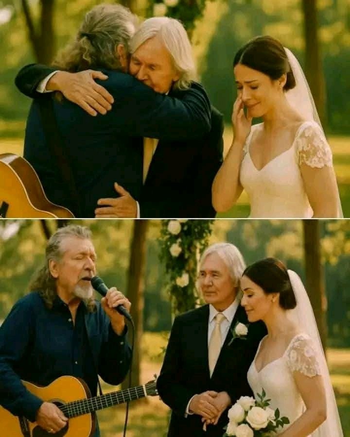 Robert Plant stepped up between the wedding of his daughter Jimmy Page and sang “Thank you” – the song once wrote a part of the soul of Led Zeppelin – causing the whole ceremony to burst into tears, Jimmy Page was silent, clenched his glass of wine, his eyes were red when he heard his old friends sing words that had been heard together on stage half a century ago; Nobody turned in the first part, because everyone stood dumbfounded, and social networks then exploded: “Not a wedding, but a fairy talent – a love song, once reunited with no stage, no announcement, only tears and music heritage never turned off.” FULL VIDEO BELOW 👇