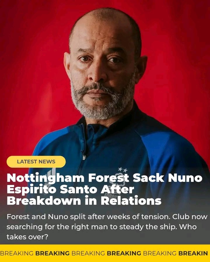 🚨 BREAKING FOOTBALL NEWS — NOTTINGHAM FOREST UPDATE      After a dramatic rise from relegation to a 7th-place finish and Europa League qualification, Nottingham Forest have **parted ways with manager Nuno Espírito Santo**, just three games into the new Premier League season.     Tensions brewed behind the scenes — Nuno called the relationship with owner Evangelos Marinakis “not the same” and publicly critiqued the squad’s imbalance. The pressure peaked following a 3–0 defeat to West Ham.     Forest have thanked Nuno for his pivotal role and say he will “always hold a special place” in the club’s history.     Now, the hunt is on for his successor. Ange Postecoglou is heavily linked — but other top names like Pochettino, Marco Silva, Oliver Glasner, and Brendan Rodgers are also under consideration.     Why would they sack Nuno 🥹, after this journey we’ve had and successes?