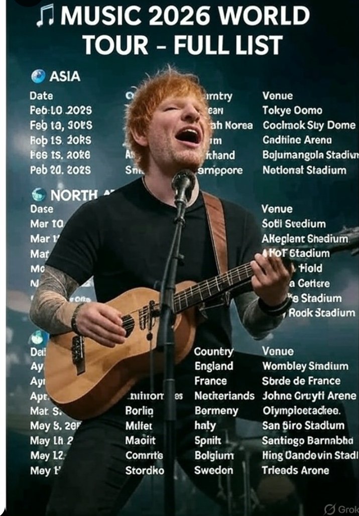 After Receiving Over 150 City Bidsmbb40+ States and Beyond, Ed Sheeran Finally Reveal the Selected Cities for the 2026 World Tour, Marking a New Era of Unmatched Fan Excitement and Global Expansion…