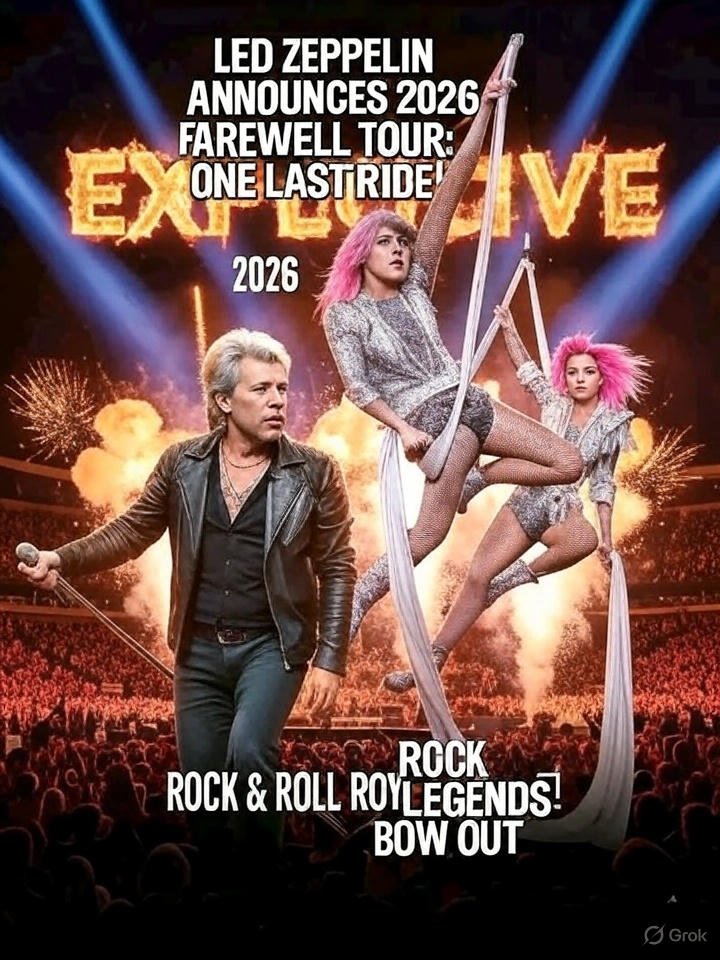 BREAKING NEWS: Led Zeppelin Announces 2026 Farewell Tour: “One Last Ride” Rock legends Led Zeppelin have officially announced their farewell tour for 2026, closing the curtain on over five decades of iconic music.