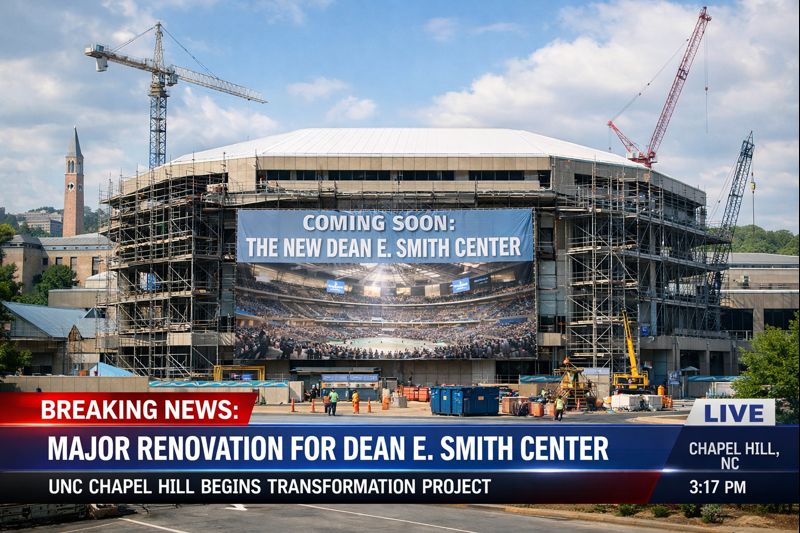 Breaking News Rock UNC chapel as the university begins a highly touted Dean E. Smith Center transformation project…