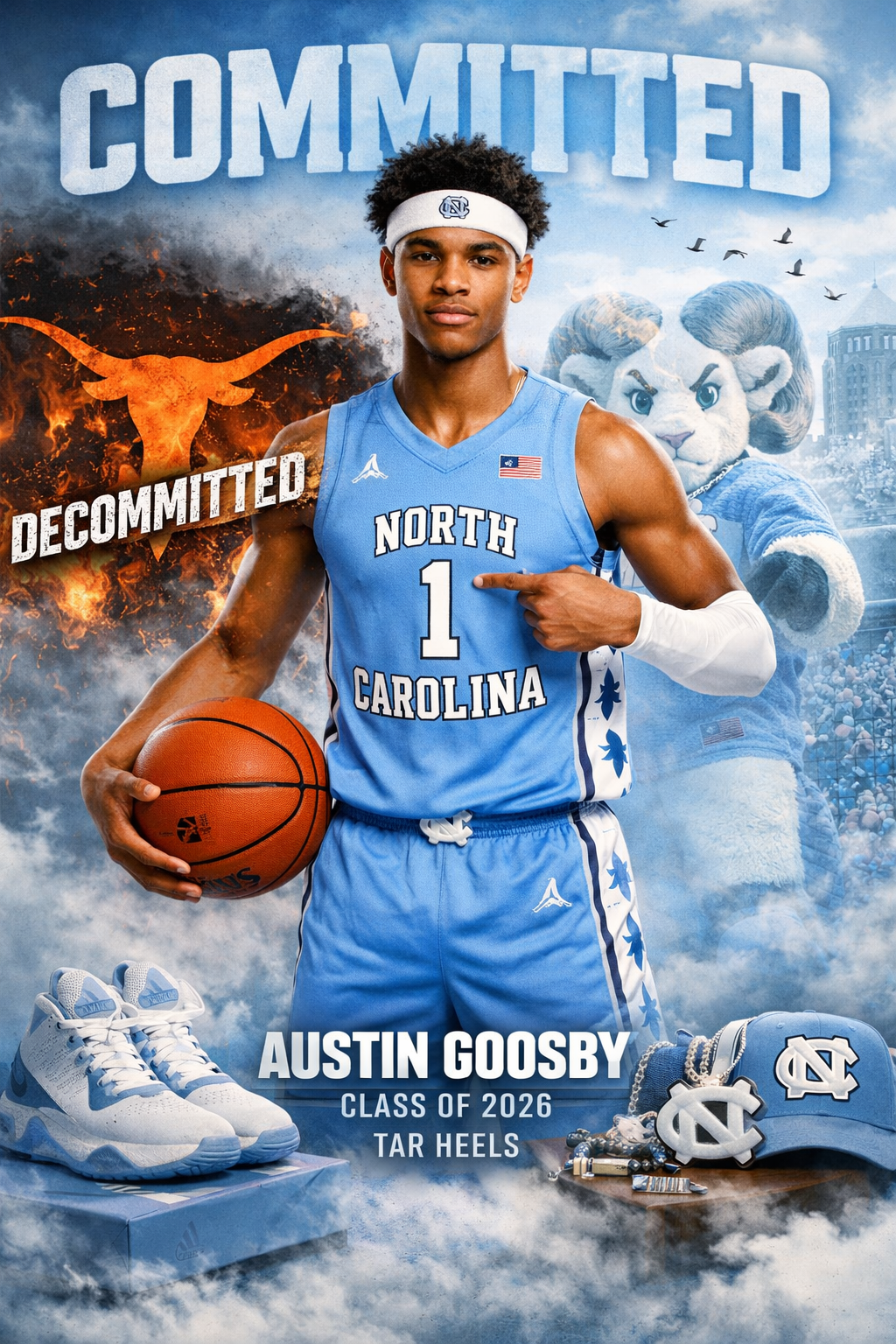 Austin Goosby, the 5-star basketball recruit in the class of 2026 who is currently signed to play for the University of Texas has swapped commitment to UNC Tar heel basketball program over longhorns after turning down his decision to…. details 👉